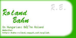 roland bahn business card